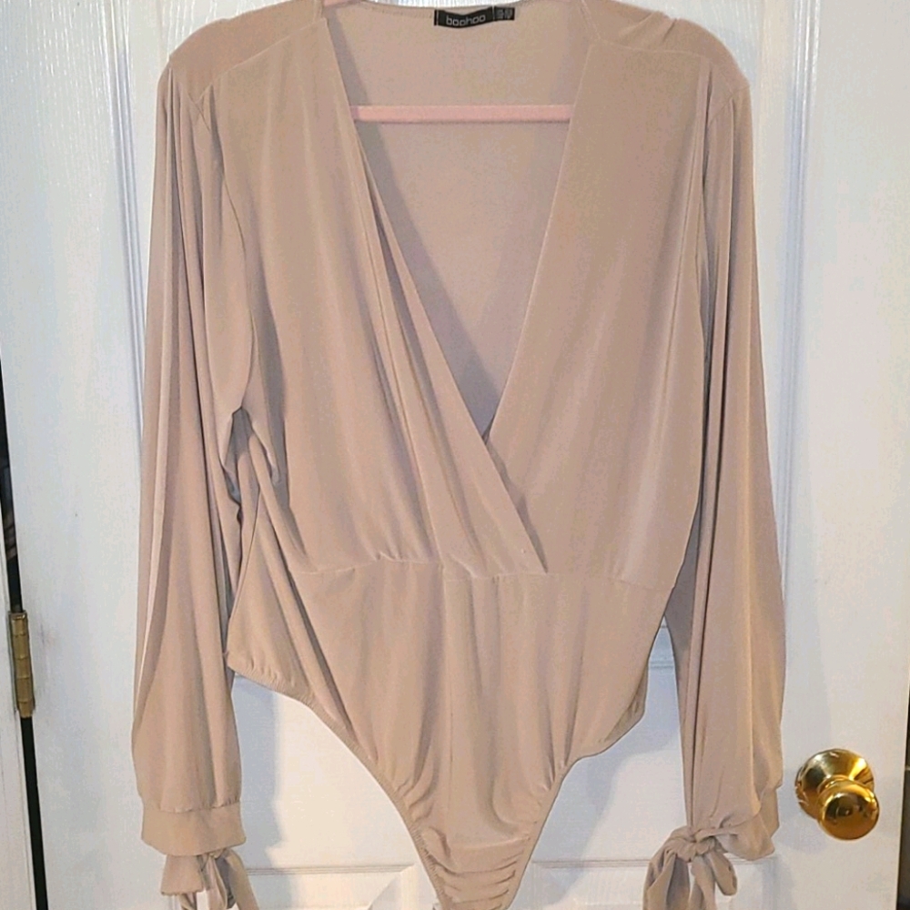 Nude Surplice Bodysuit